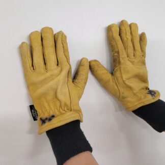 Cold Weather Leather Gloves (Brown / Yellow)