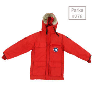 XS, Very Good "Big Red" Vintage Snow Goose Down Parka (No Reflector) (Coyote Fur Hood Ruff)